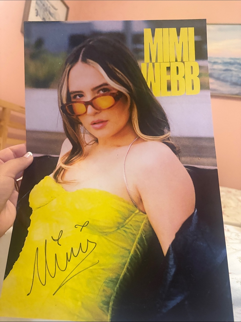 Mimi Webb Yellow Autographed Poster